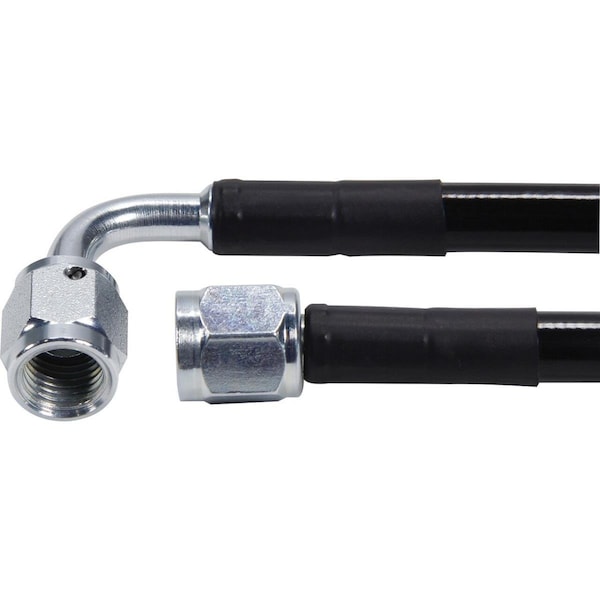 Vortex 32 in. 3 AN Straight Female to 3 AN 90 deg Female Vinyl Coated Brake Hose with Steel Ends, Black VO3076498 - main